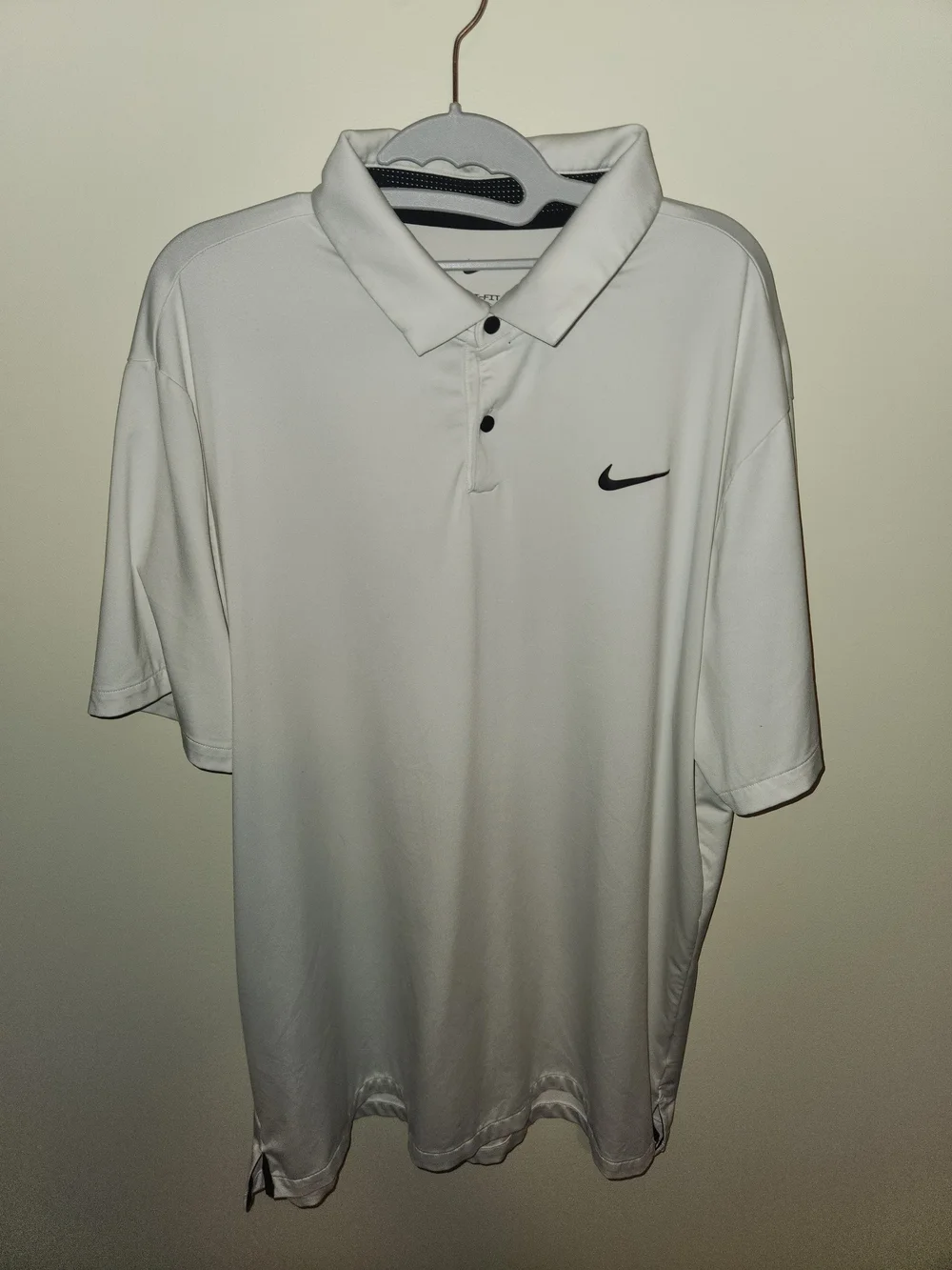Nike Men’s White Polo Shirt with Black Swoosh